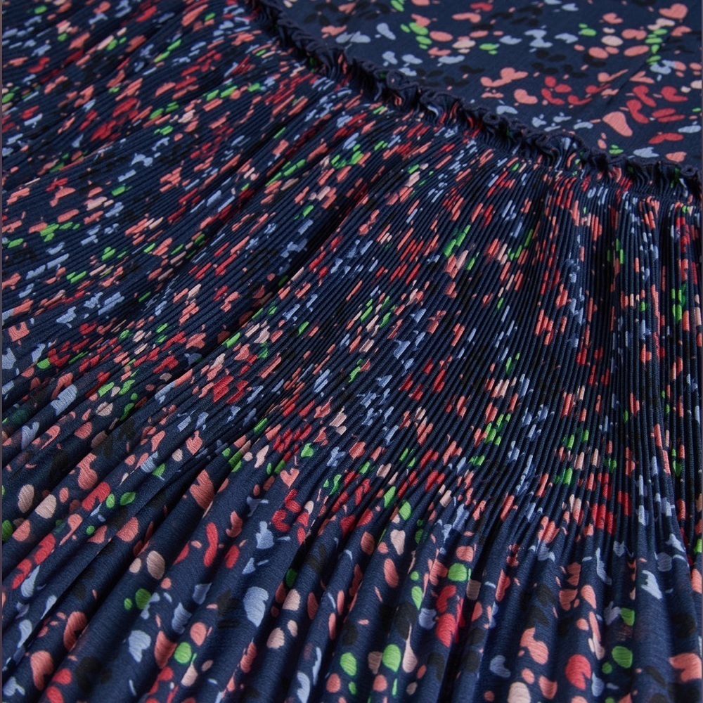 Ted Baker Coraal Midi Dress Navy Heart Print Sleeveless US 4 - Picture 11 of 13